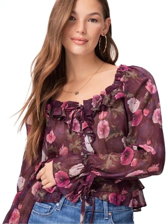 PAIGE Tops - Paige Lanea Floral Ruffle Blouse